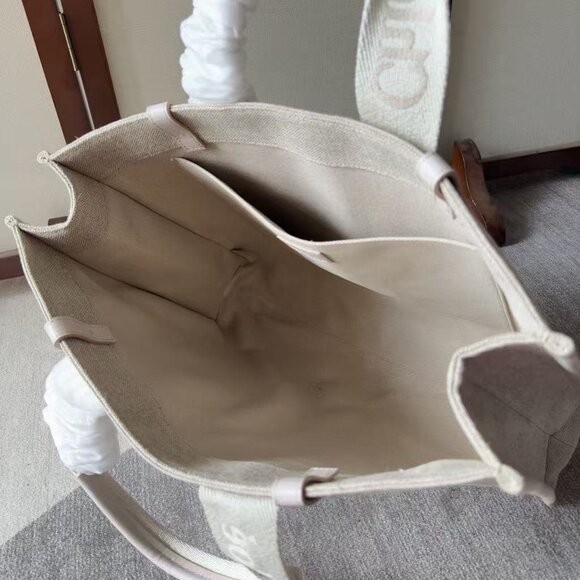 CHLOE WOODY TOTE BAG IN LINEN BIG - Picture 8 of 8